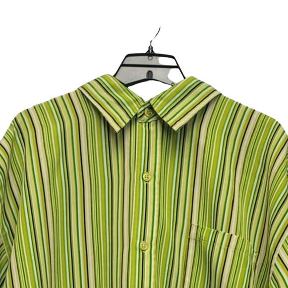 Storm Mechanism Mens 2XL 100% Polyester Striped Short Sleeve Button Up Shirt - Picture 2 of 4